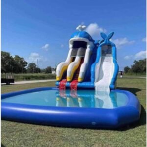 #Whale Splash 20‑Foot Inflatable Water Slide L 35 x w 15 x 20 hft